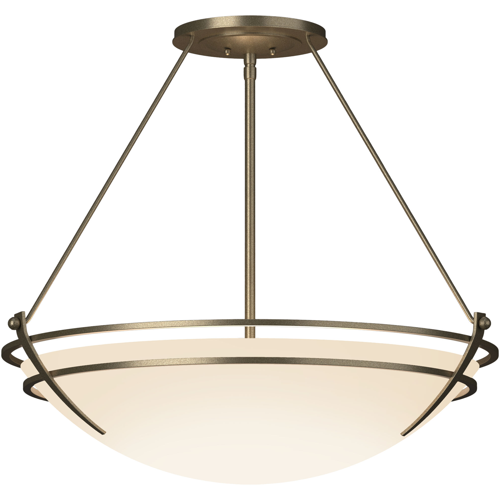 Presidio Tryne 3 Light 28.6 inch Soft Gold Semi-Flush Ceiling Light in Opal, Large
