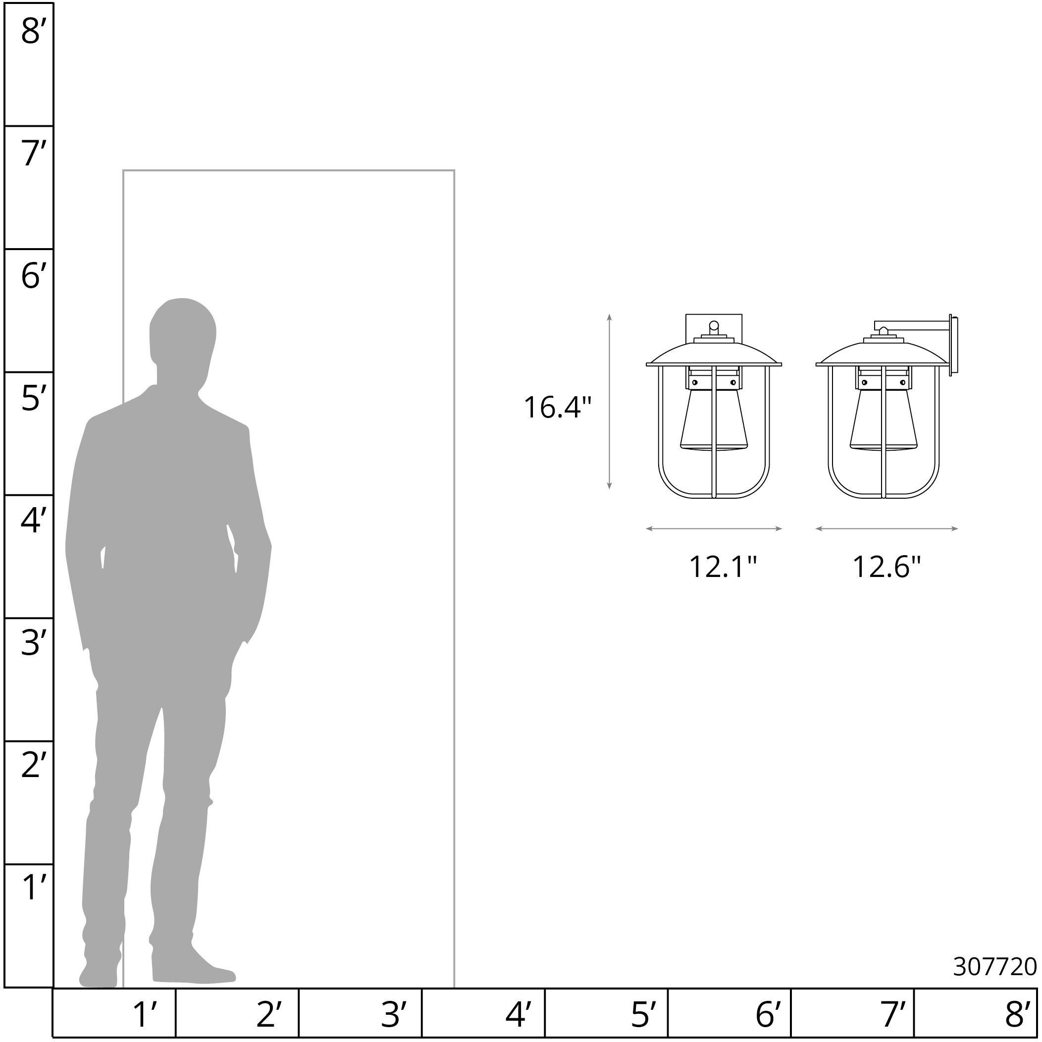 Erlenmeyer 1 Light 16.4 inch Coastal Dark Smoke Outdoor Sconce, Large