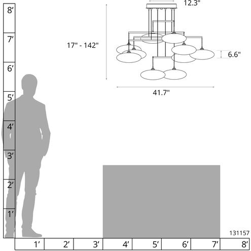 Clouds 10 Light 41.7 inch Modern Brass Mobile Pendant Ceiling Light