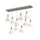 Mobius 10 Light 45.6 inch Dark Smoke Pendant Ceiling Light, Rectangular