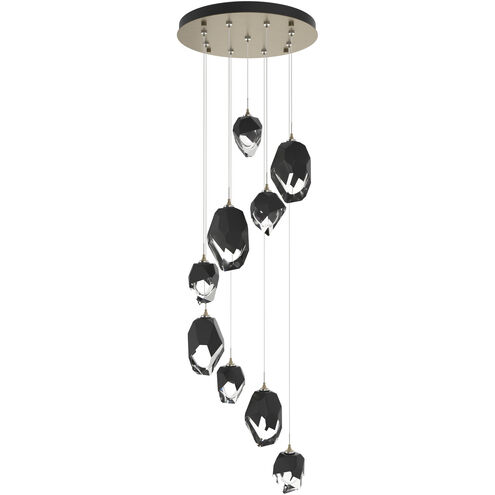 Chrysalis 9 Light 20.5 inch Soft Gold Pendant Ceiling Light in Black Crystal