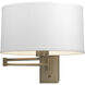 Simple 23 inch 100 watt Soft Gold Swing Arm Sconce Wall Light in Natural Anna