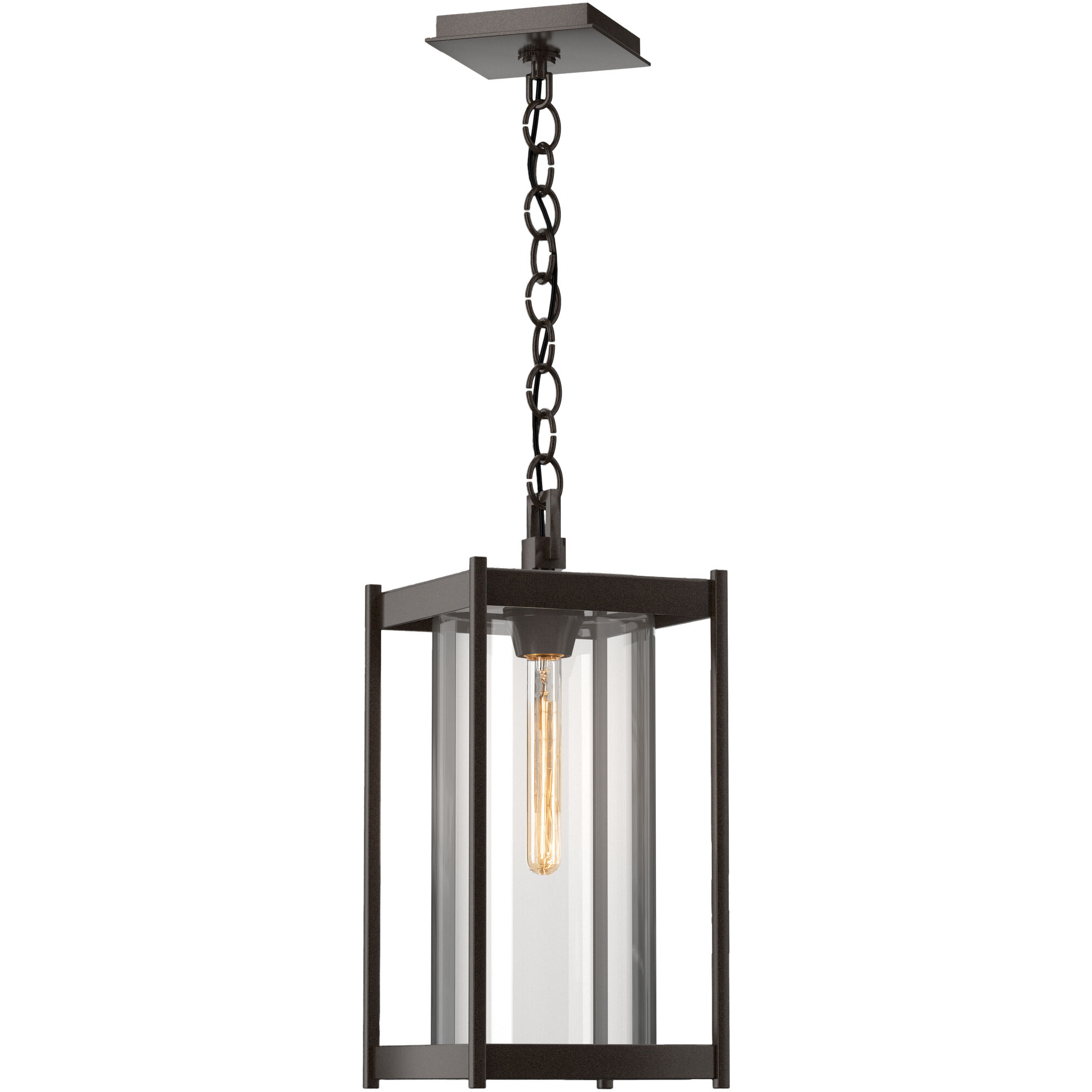 Cela 1 Light 8 inch Coastal Bronze Outdoor Lantern in Clear, Large