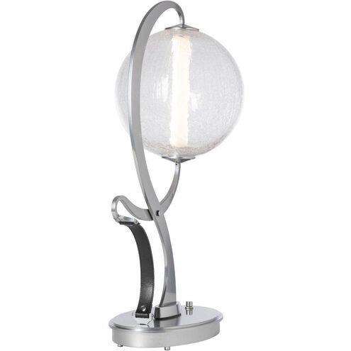 Pression 24.5 inch 4.3 watt Sterling Table Lamp Portable Light in Leather Black, Crackle