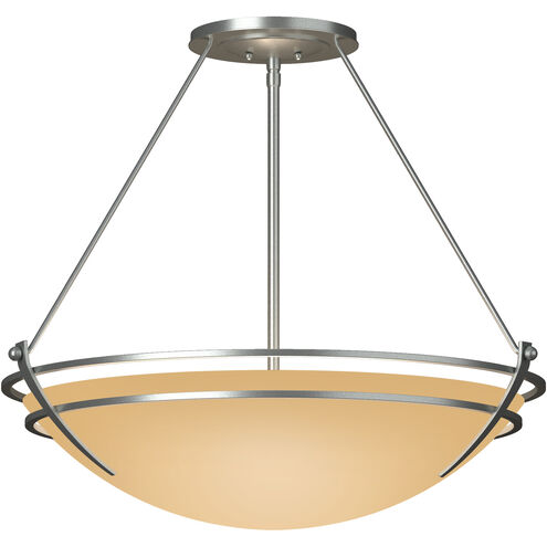 Presidio Tryne 3 Light 28.6 inch Vintage Platinum Semi-Flush Ceiling Light in Sand, Large