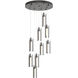 Exos Glass 9 Light 20.5 inch Oil Rubbed Bronze Pendant Ceiling Light in Clear, Standard