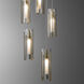 Exos Glass 5 Light 13.5 inch Modern Brass Pendant Ceiling Light in Clear
