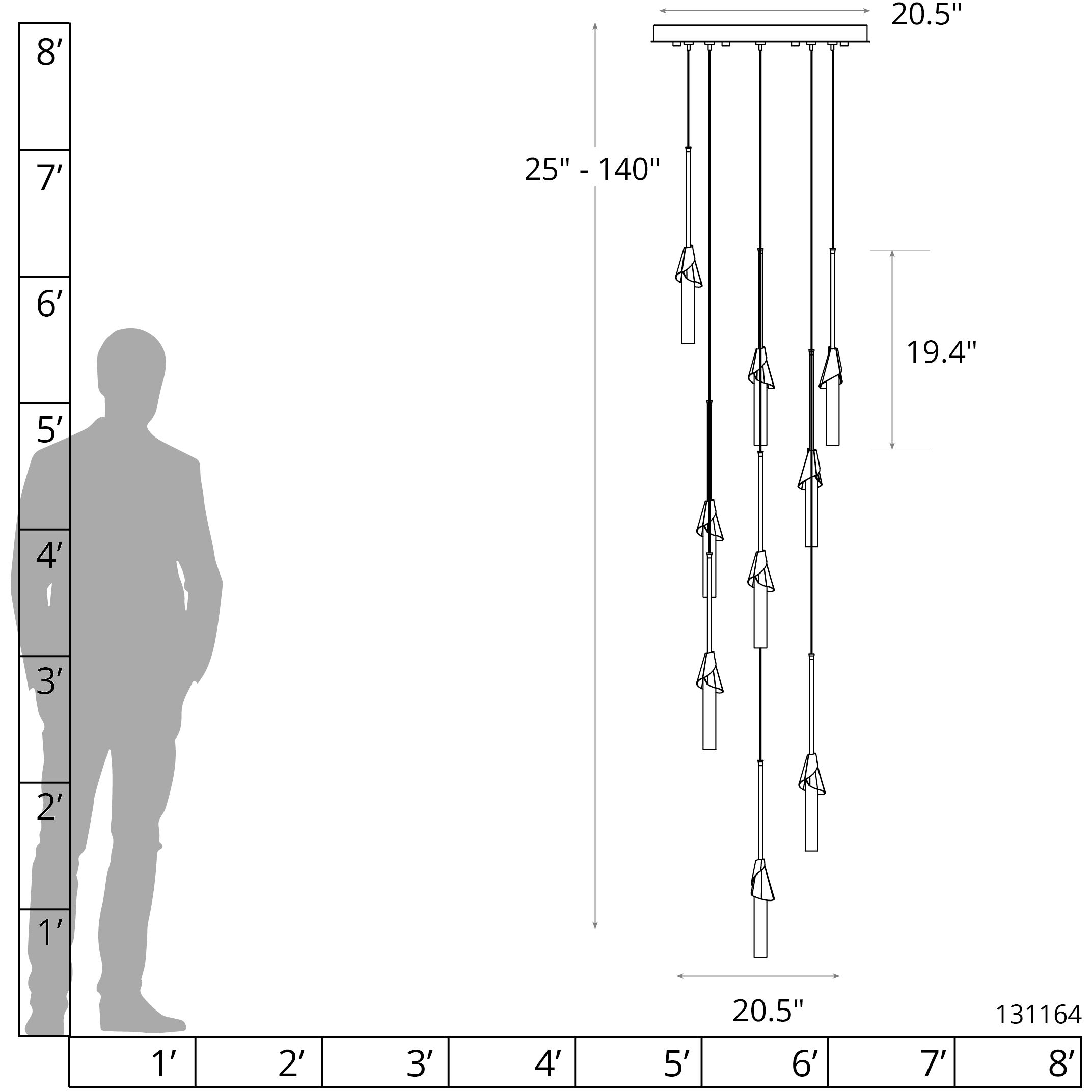 Lilium 9 Light 20.5 inch Vintage Platinum Multi-Light Pendant Ceiling Light