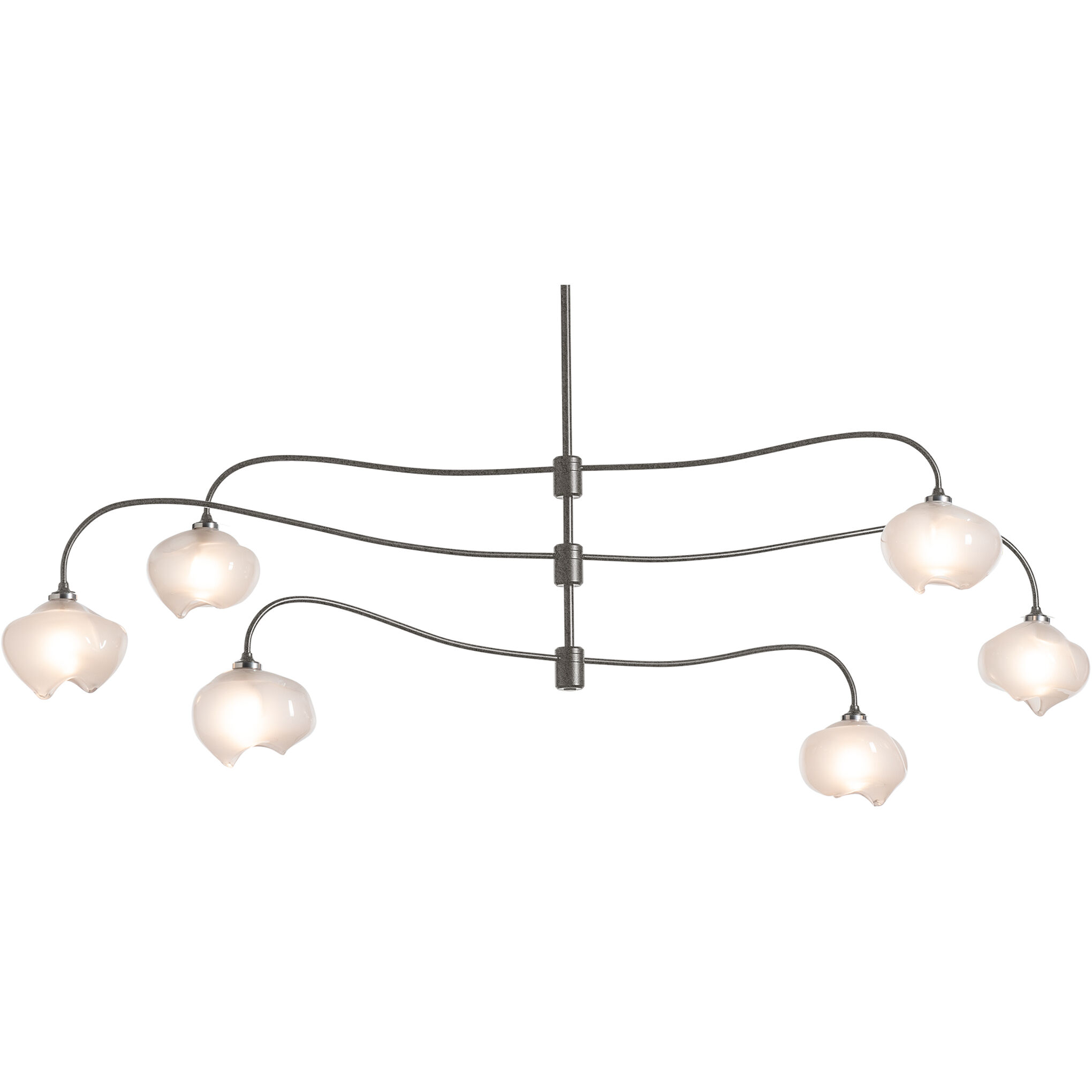 Ume 6 Light 58.6 inch Natural Iron Pendant Ceiling Light in Frosted, Large