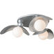 Yoki 3 Light 29.8 inch Natural Iron Semi-Flush Ceiling Light