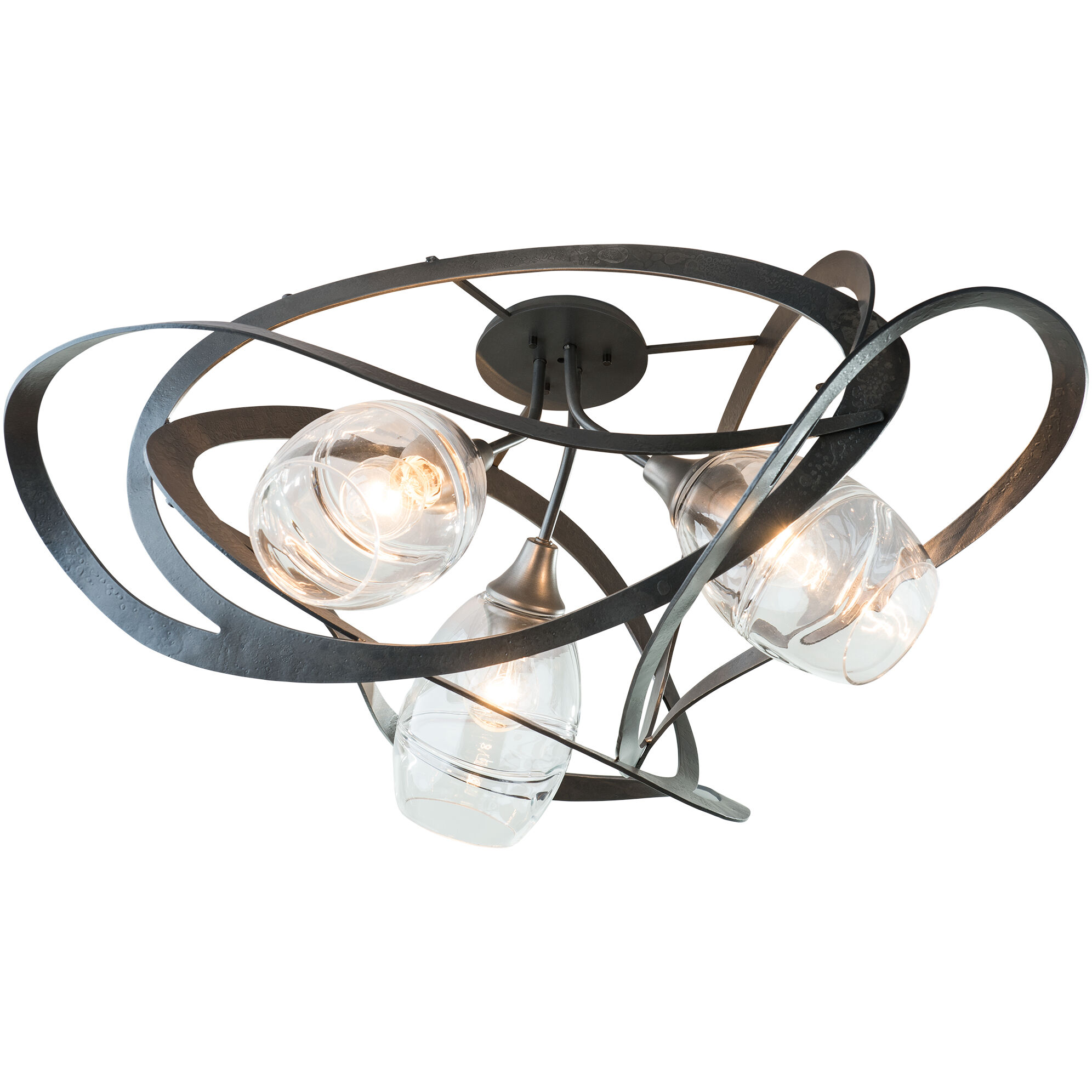 Nest 3 Light 37.2 inch Dark Smoke Semi-Flush Ceiling Light