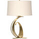 Fullered Impressions 29 inch 150 watt Modern Brass Table Lamp Portable Light in Flax, Large