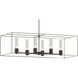 Portico 6 Light 42 inch Black and Sterling Pendant Ceiling Light in Black/Sterling, Seeded Clear