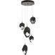 Chrysalis 5 Light 15.7 inch Bronze Pendant Ceiling Light in Black Crystal