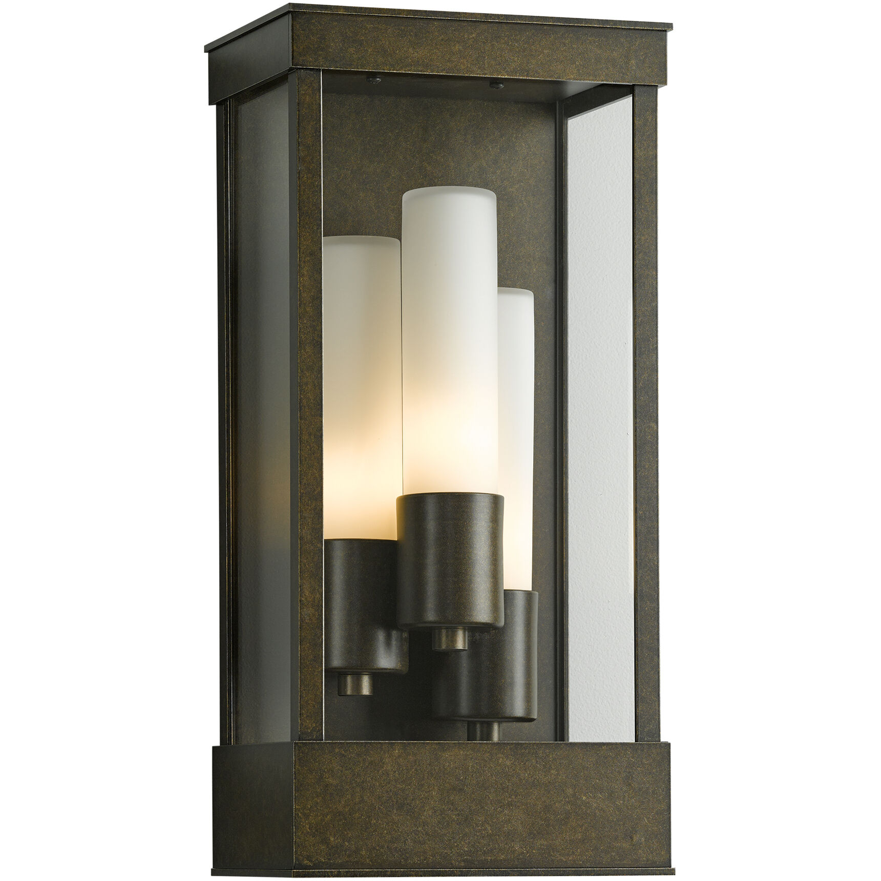Portico 3 Light 17.8 inch Coastal Bronze Outdoor Sconce in Opal