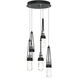 Link 5 Light 13 inch Black Pendant Ceiling Light in Clear with White Threading, Standard