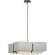 Exos 4 Light 20.6 inch Dark Smoke Pendant Ceiling Light in Natural Anna/Flax