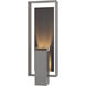 Shadow Box 1 Light 21.2 inch Coastal Burnished Steel Outdoor Sconce, Large