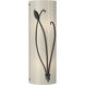 Forged Leaf and Stem 2 Light 5.5 inch Black Sconce Wall Light in Ivory Art, Right