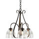 Sweeping Taper 3 Light 18.4 inch Oil Rubbed Bronze Chandelier Ceiling Light in Water