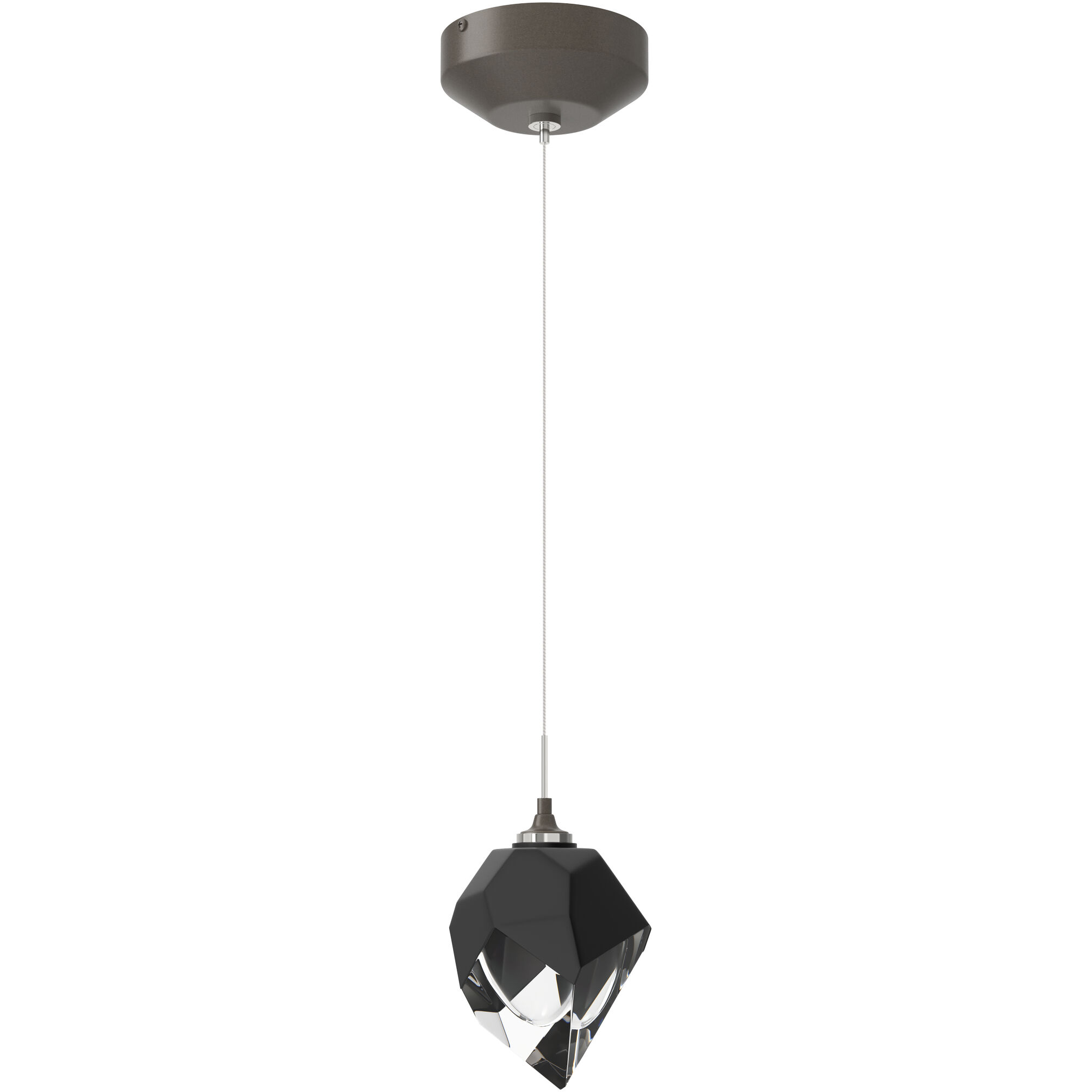 Chrysalis 1 Light 5.5 inch Dark Smoke Mini Pendant Ceiling Light in Black Crystal, Small