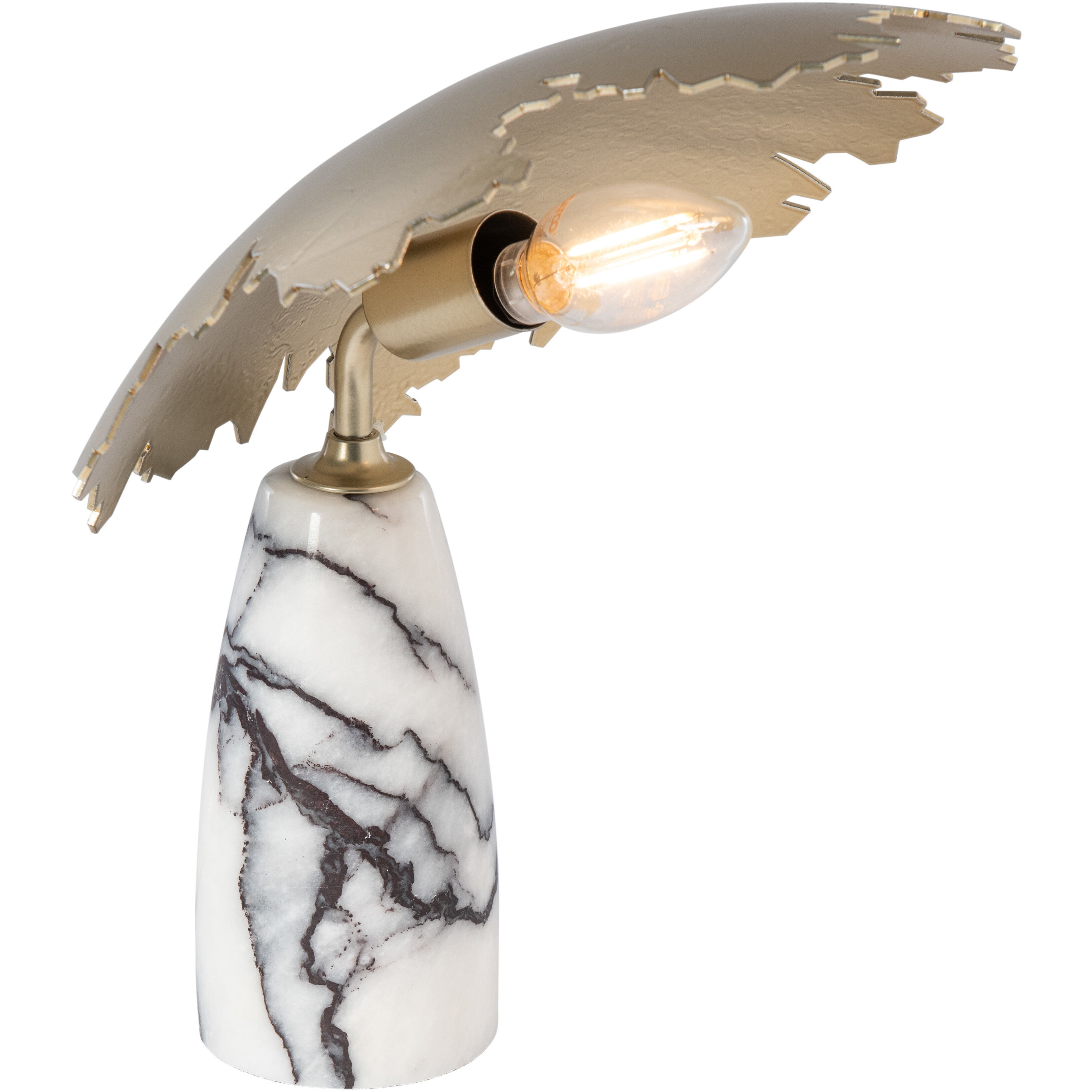 Pangea 10 inch 60.00 watt Ink Mini Table Lamp Portable Light in Black Marble