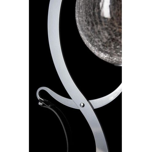 Pression 24.5 inch 4.3 watt Sterling Table Lamp Portable Light in Leather Black, Crackle