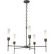 Vela 5 Light 30.3 inch Dark Smoke Chandelier Ceiling Light in Frosted