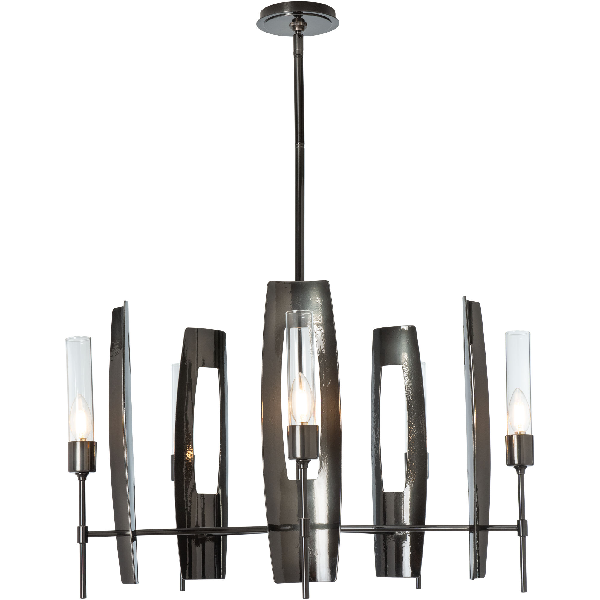 Passage 5 Light 30.3 inch Ink Circular Pendant Ceiling Light in Clear