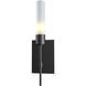 Vela 1 Light 4.5 inch Black ADA Sconce Wall Light in Frosted