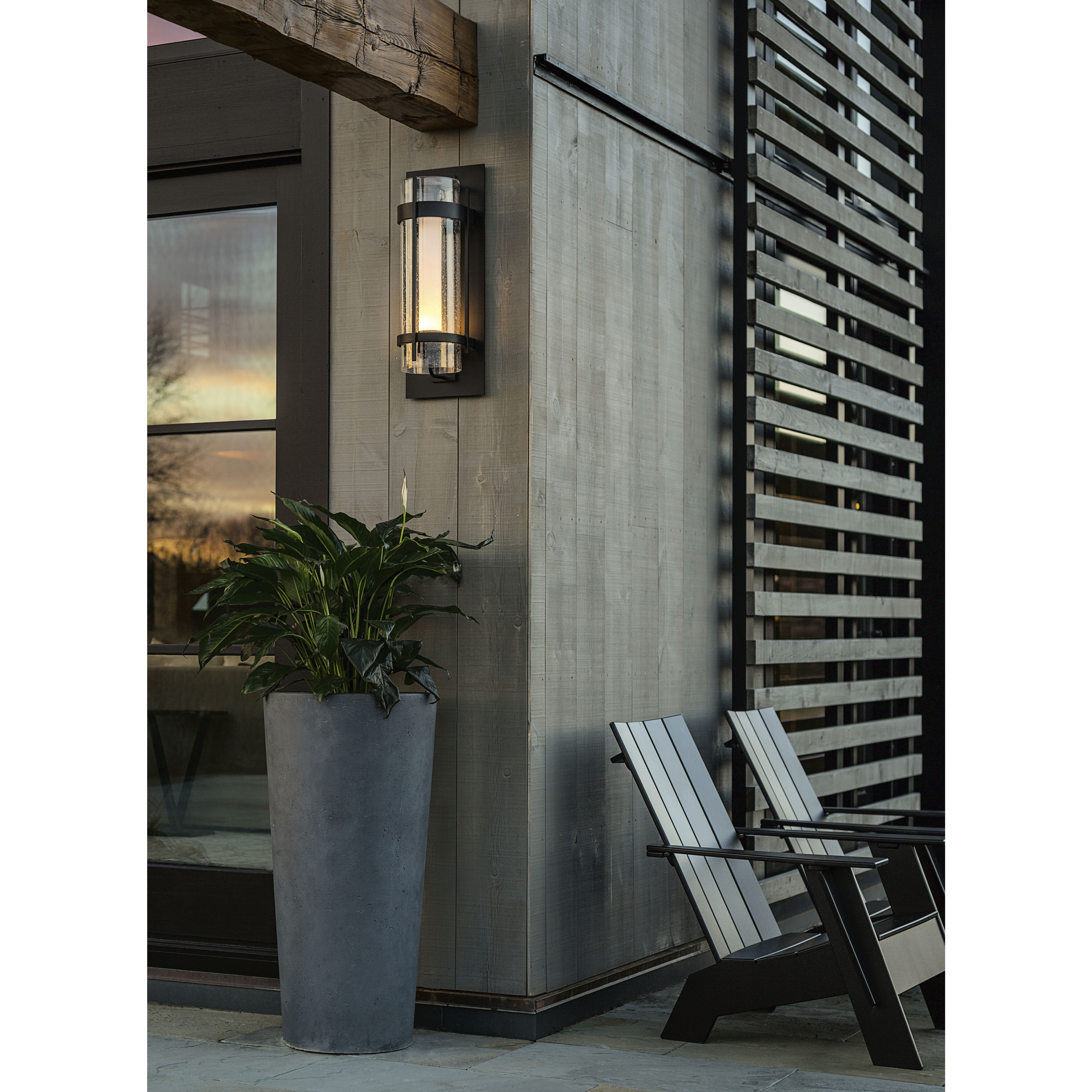 Torch 1 Light 20.8 inch Coastal Black Outdoor Sconce, Large
