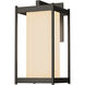 Cela 1 Light 16.3 inch Coastal Dark Smoke Outdoor Sconce in Opal, Large