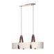Saratoga 4 Light 46 inch Polished Nickel Pendant Ceiling Light in Leather British Brown, Flax, Oval