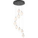 Chrysalis 9 Light 20.5 inch Black Pendant Ceiling Light in White Crystal, Standard