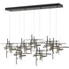 Tura 7 Light 53.6 inch Dark Smoke Pendant Ceiling Light, Rectangular