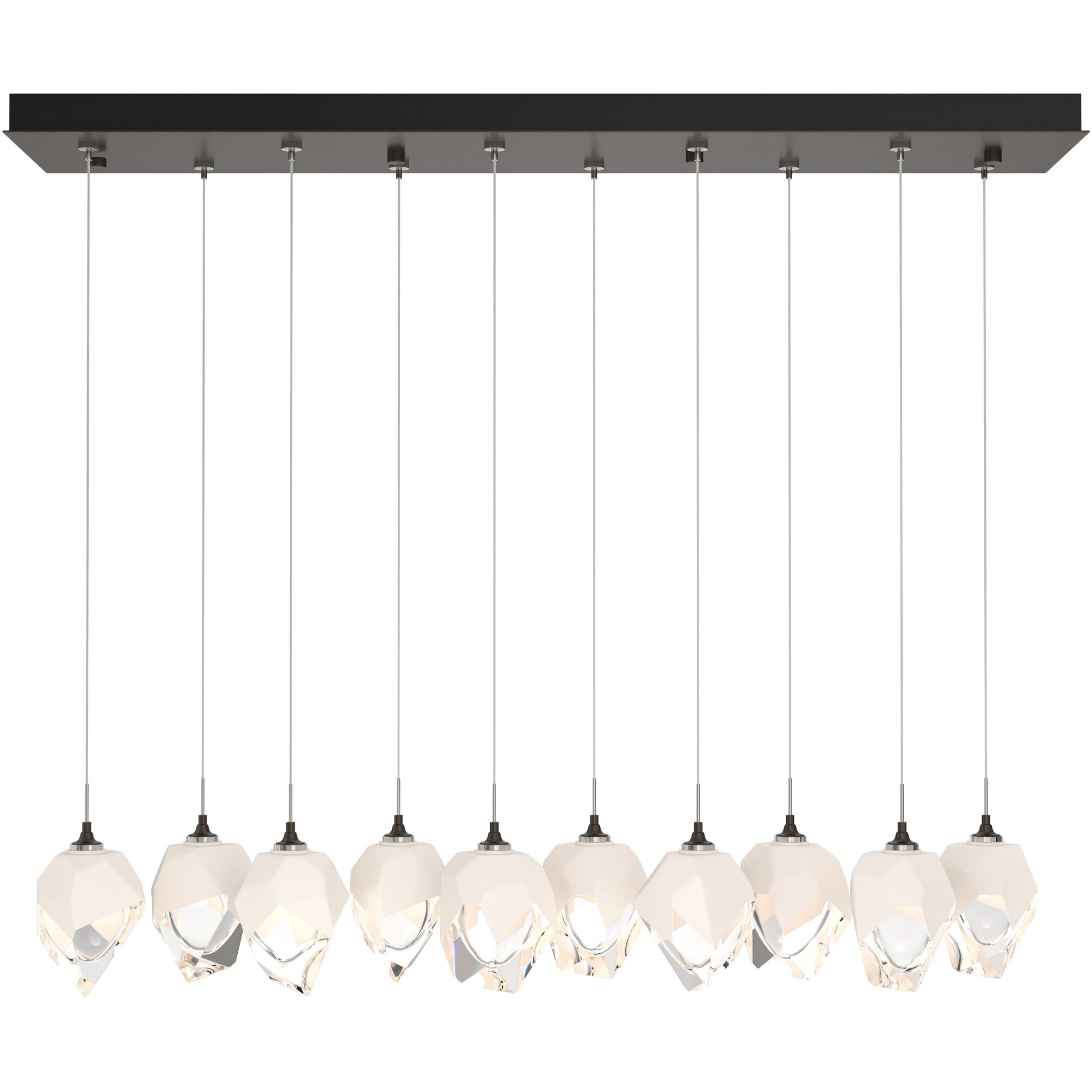 Chrysalis 10 Light 8.5 inch Oil Rubbed Bronze Pendant Ceiling Light in White Crystal, Small