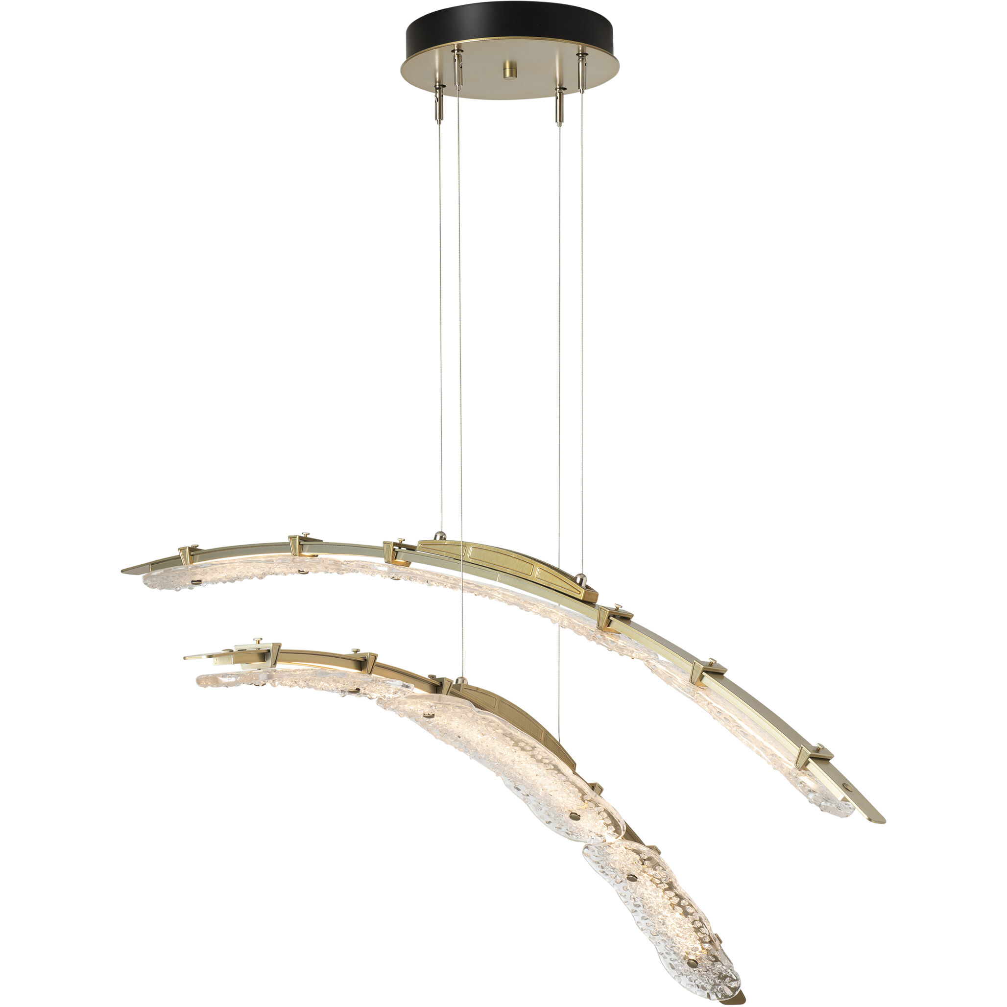 Glissade LED 43.5 inch Modern Brass Double Pendant Ceiling Light, Large