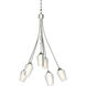 Flora 6 Light 23.1 inch Sterling Chandelier Ceiling Light in Seeded with Opal, 6 Arm