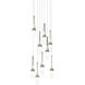 Link 9 Light 20.5 inch Sterling Pendant Ceiling Light in Clear with White Threading, Long