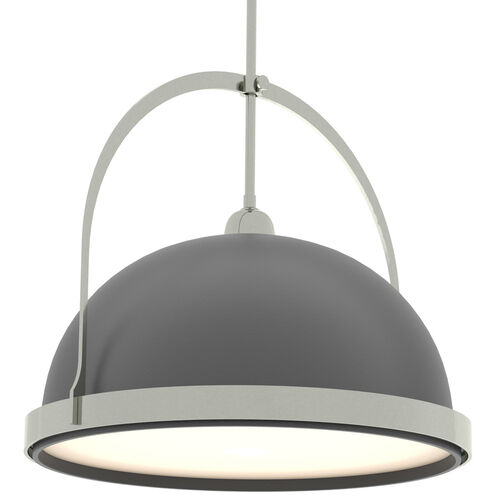Atlas 1 Light 21.7 inch Sterling and Black Pendant Ceiling Light in Sterling/Black, Large