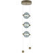 Abacus LED 8.8 inch Soft Gold Pendant Ceiling Light in Cool Grey