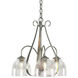 Sweeping Taper 3 Light 18.4 inch Sterling Chandelier Ceiling Light in Water, 3 Arm