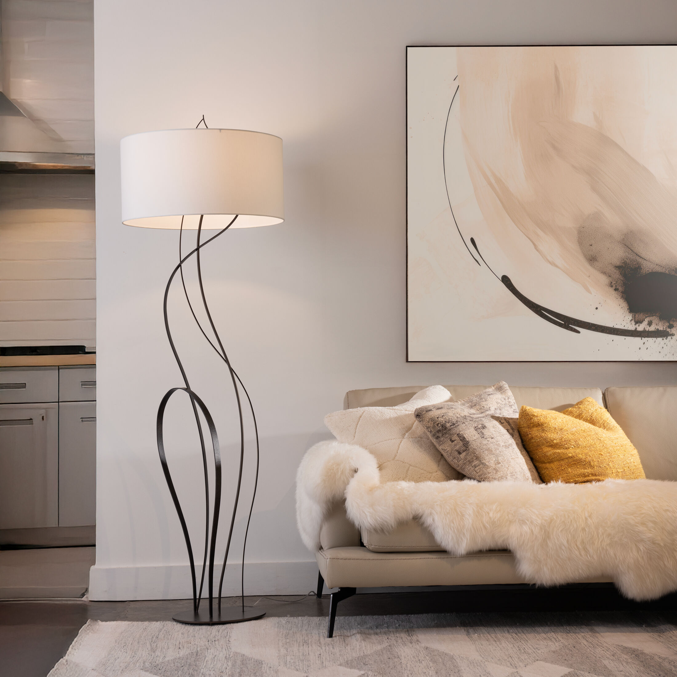 Sway 73.4 inch 100.00 watt Dark Smoke Floor Lamp Portable Light