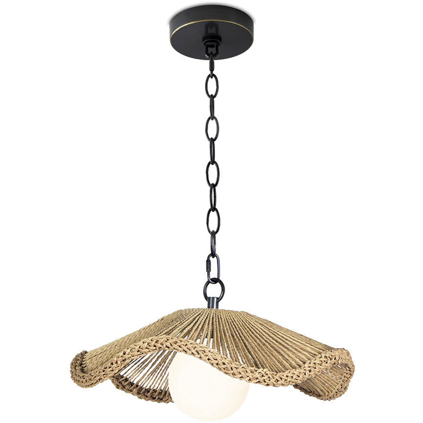 Provence Cafe LED 15.25 inch Natural Pendant Ceiling Light, Small