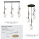 Ume 4 Light 11.6 inch Natural Iron Vertical Pendant Ceiling Light in Frosted