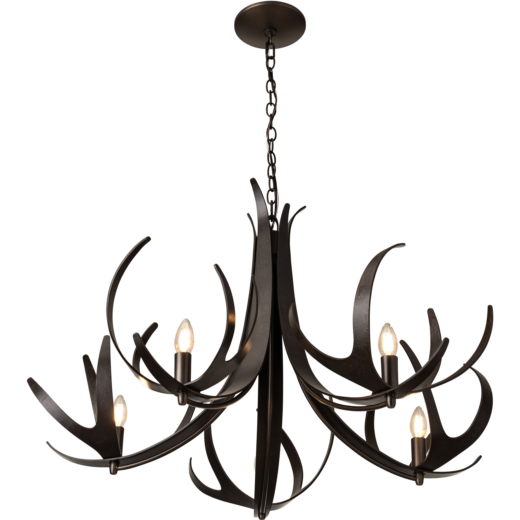 Caribou 5 Light 40.6 inch Dark Smoke Chandelier Ceiling Light