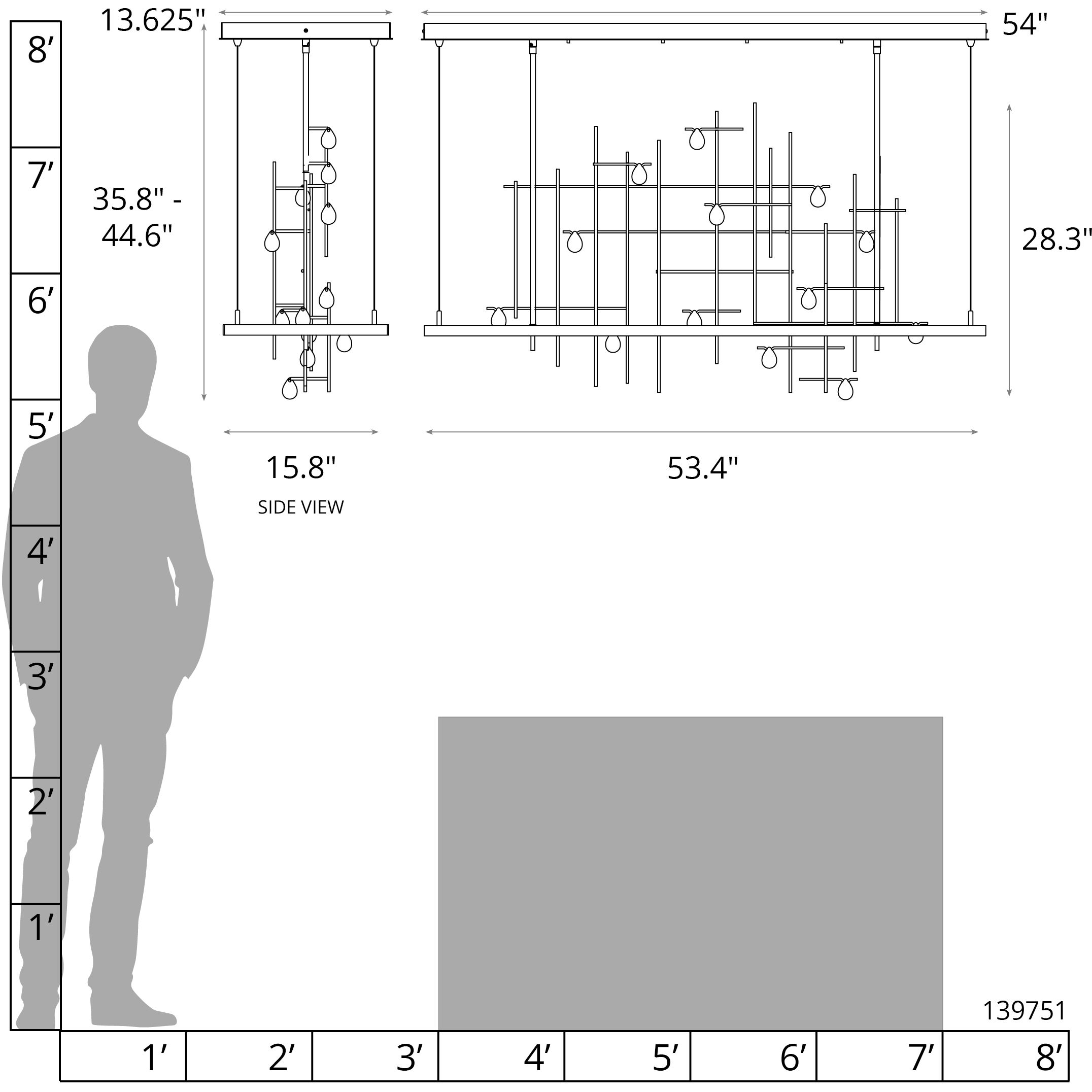 Spring LED 53.4 inch Dark Smoke Pendant Ceiling Light