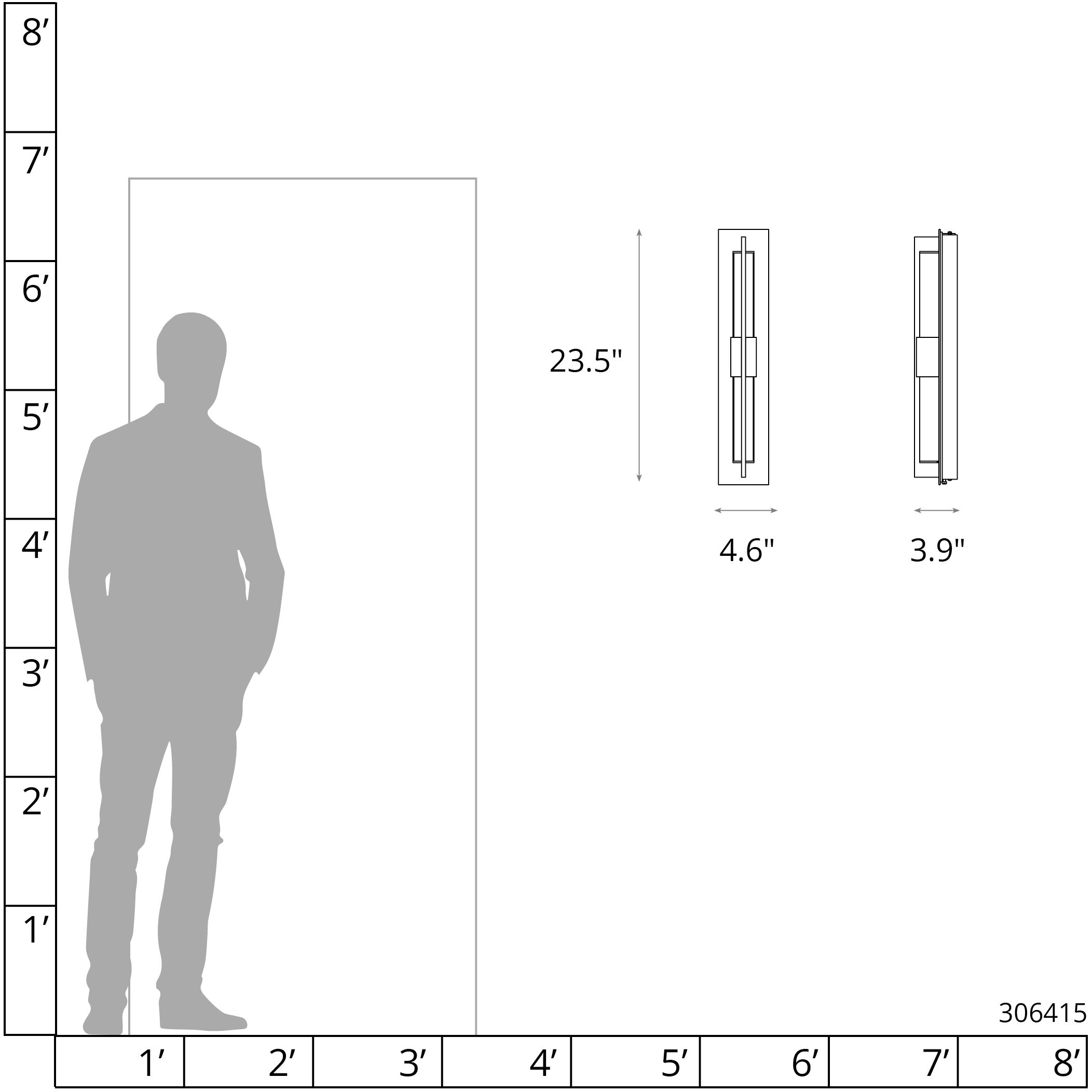 Double Axis LED 23.5 inch Coastal Black Outdoor Sconce, Small