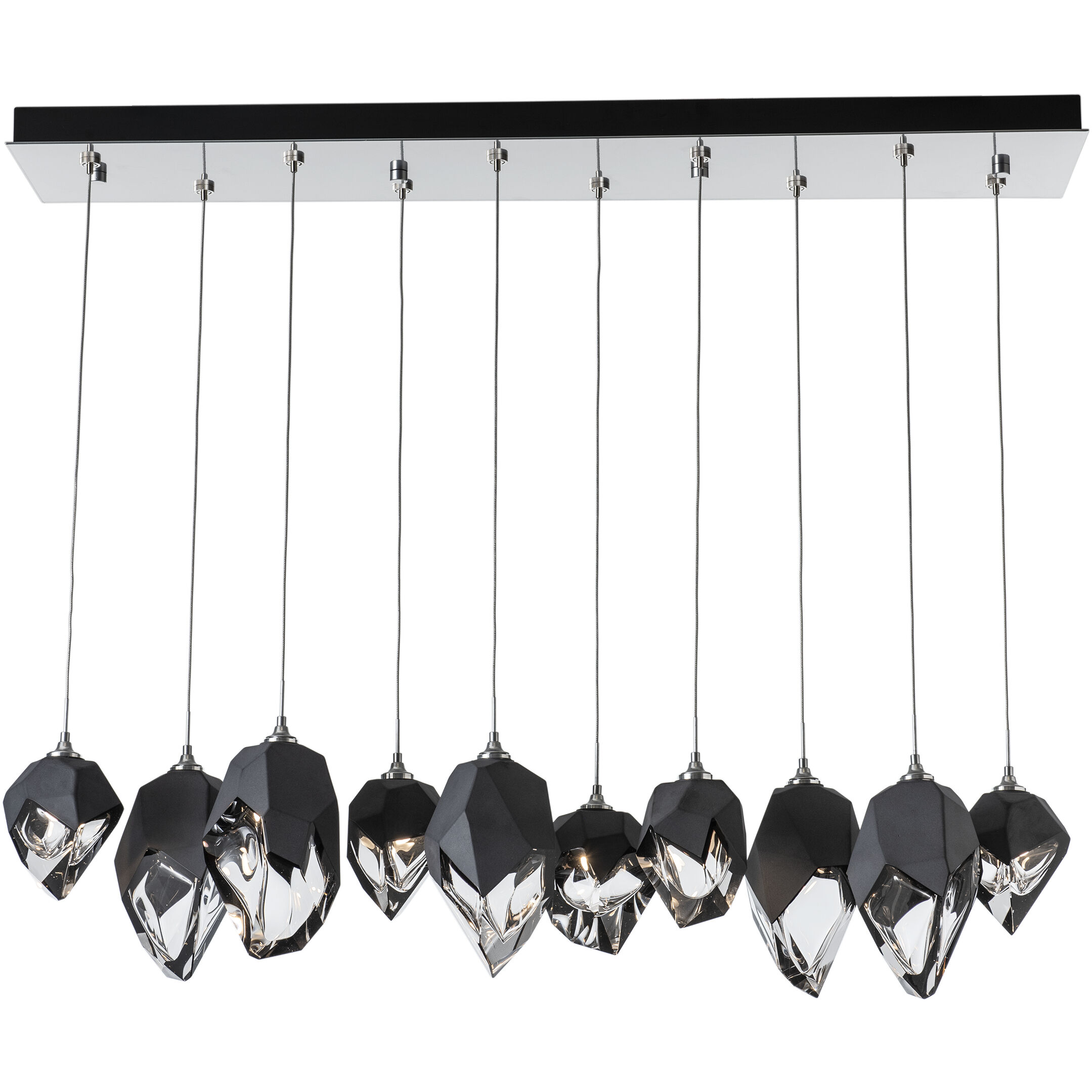 Chrysalis 10 Light 10.1 inch Sterling Pendant Ceiling Light in Black Crystal