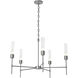 Vela 5 Light 30.3 inch Vintage Platinum Chandelier Ceiling Light in Clear
